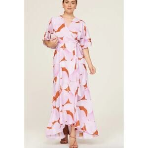 Hutch Floral Wrap Dress Short Sleeve Maxi S